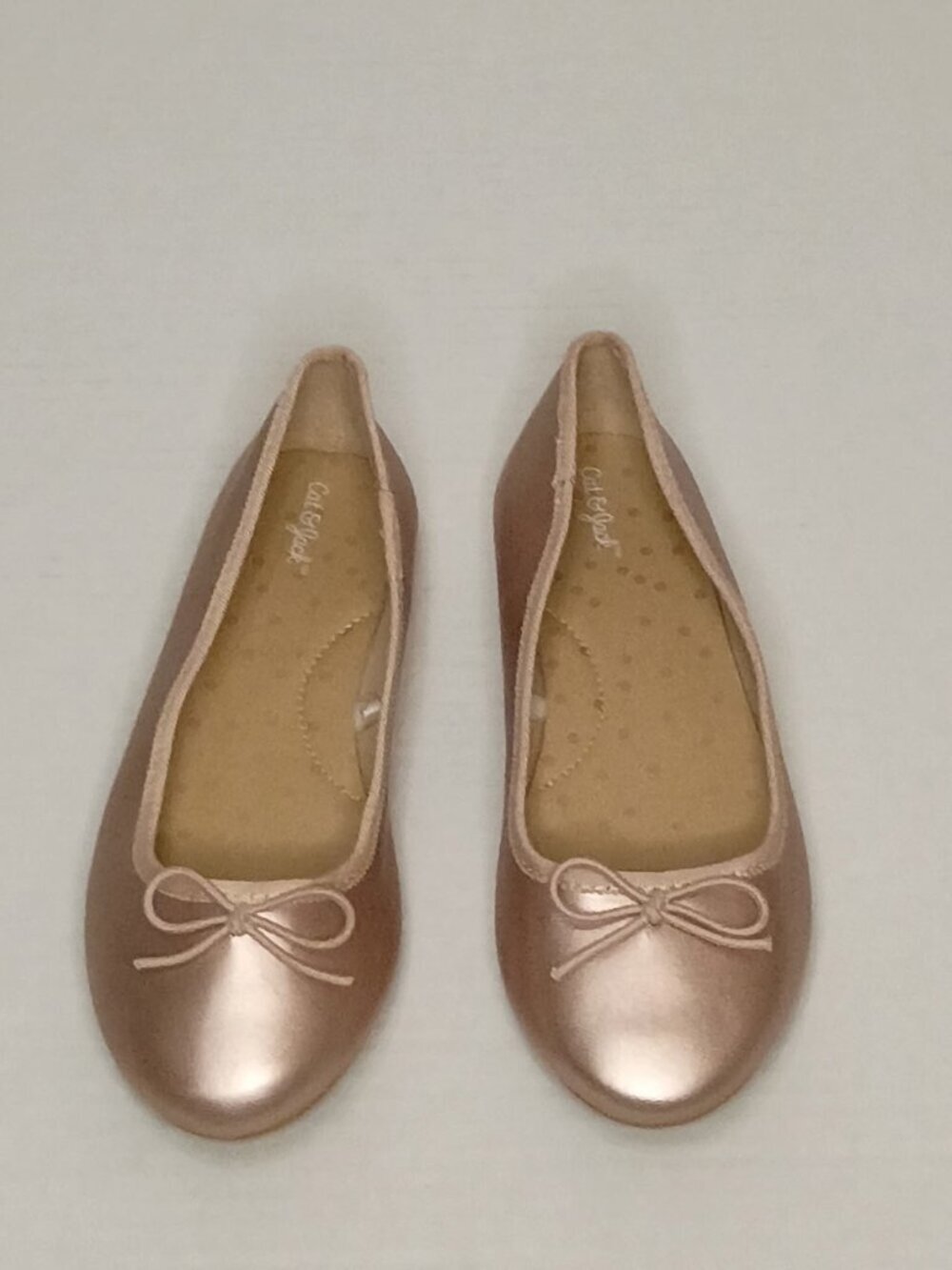 Cat & Jack Girls Rose Gold Ballet Flats Size 1 Youth